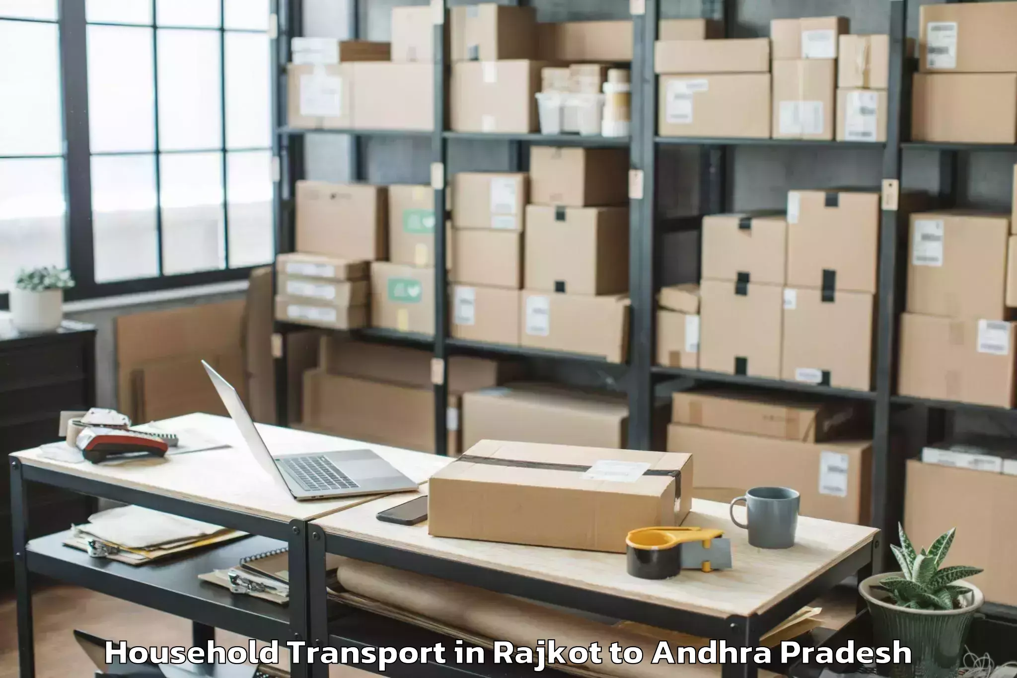 Reliable Rajkot to Biccavolu Household Transport